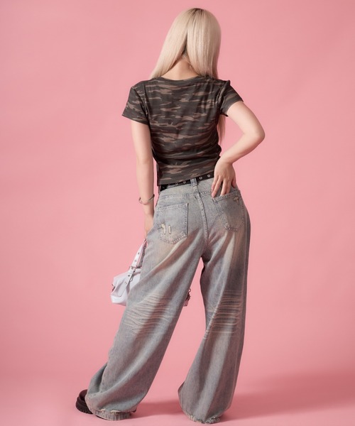 mindseeker girls(マインドシーカーガールズ)の「Chicano Logo Camo Mini T-shirt / チカーノロゴカモフラージュミニTシャツ(Tシャツ/カットソー・レディース・カモフラージュ・FREE)」の11枚目の写真