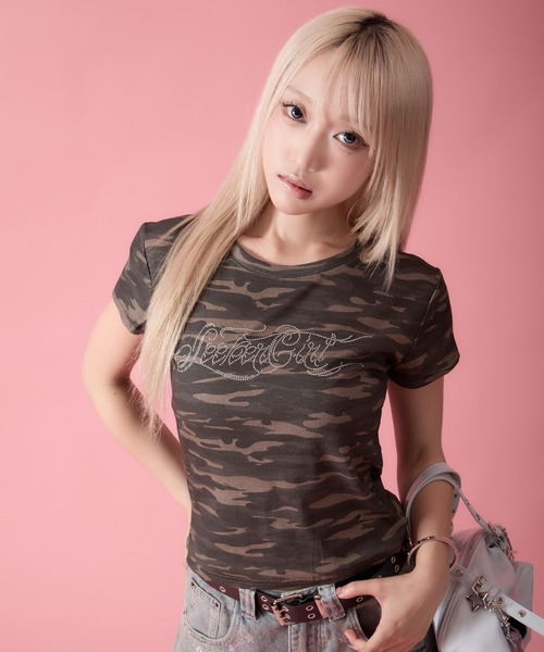 mindseeker girls(マインドシーカーガールズ)の「Chicano Logo Camo Mini T-shirt / チカーノロゴカモフラージュミニTシャツ(Tシャツ/カットソー・レディース・カモフラージュ・FREE)」の7枚目の写真