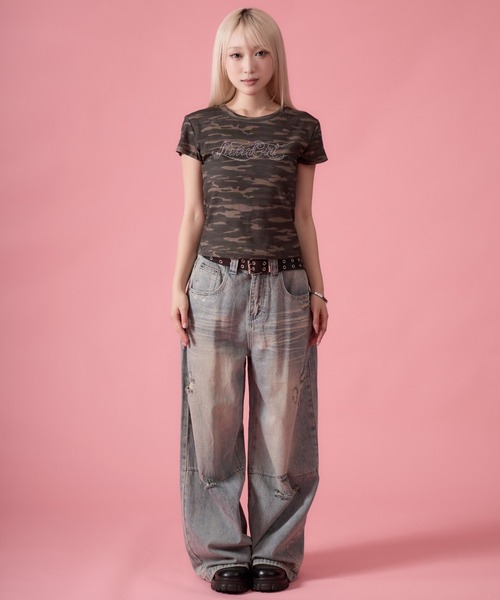 mindseeker girls(マインドシーカーガールズ)の「Chicano Logo Camo Mini T-shirt / チカーノロゴカモフラージュミニTシャツ(Tシャツ/カットソー・レディース・カモフラージュ・FREE)」の8枚目の写真