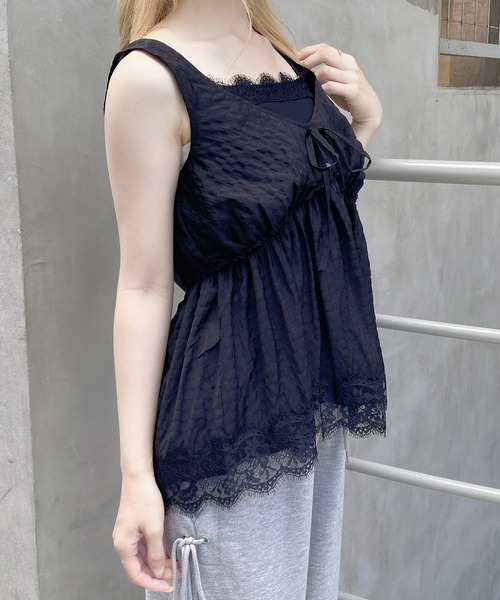INGNI（イング）の「レイヤードペプラムチュニックブラウス（シャツ/ブラウス・レディース・ブラック/オフホワイト/ホワイト系その他3・M）」の11枚目の写真