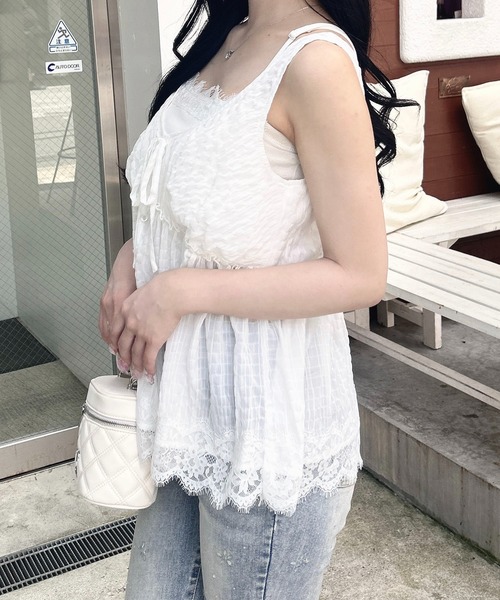 INGNI（イング）の「レイヤードペプラムチュニックブラウス（シャツ/ブラウス・レディース・ブラック/オフホワイト/ホワイト系その他3・M）」の6枚目の写真