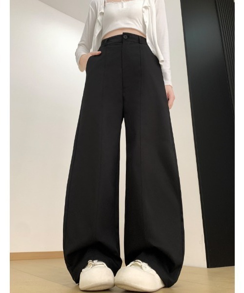 Mela(メラ)の「バルーンシルエットワイドパンツ(スラックス・レディース・ベージュ/ホワイト系/ブラック・S/M/L)」の5枚目の写真