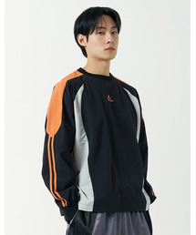 NDY（エヌディーワイ）の「カラーブロックウーブンウォームアップブラック（Tシャツ/カットソー）」