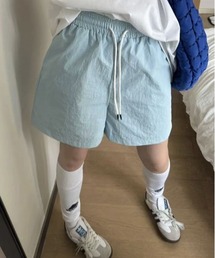 ウエストナイロン風カジュアルショートパンツ/ハーフパンツ