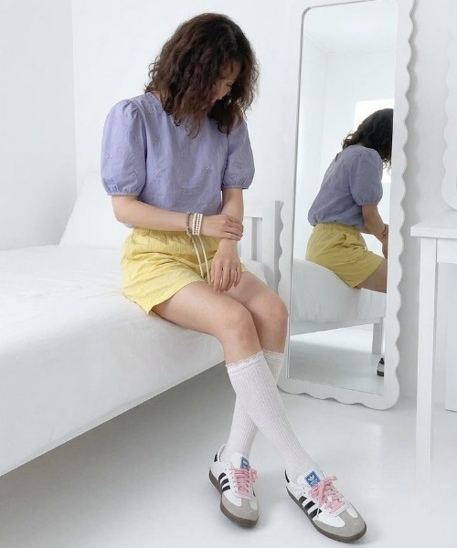 WEGO(ウィゴー)の「ウエストナイロン風カジュアルショートパンツ/ハーフパンツ(その他パンツ・レディース・イエロー/ブルー/ブラック/グレー・MEDIUM/LARGE)」の18枚目の写真
