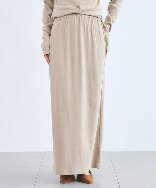 BARNYARDSTORM(バンヤードストーム)の「BARNYARDSTORM / ストレッチリブスカート<セットアップ対応>(スカート・レディース・ベージュ/ブラック・S/M)」の18枚目の写真