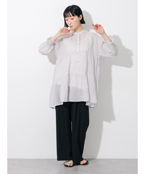 Samansa Mos2（サマンサ モスモス）の「【ヴェールラミー】ティアードチュニック（チュニック・レディース・ピンク/グレー系その他/ブラウン/ブラック・F）」の13枚目の写真