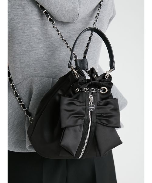 CELFORD（セルフォード）の「リボンディテールミニリュックサック（バックパック/リュック・レディース・ブラック/ライトグレー・F）」の17枚目の写真