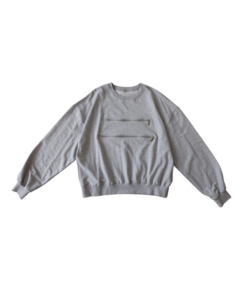 antiqua(アンティカ)の「綿100 ミニ裏毛 ジップ付き スウェット(スウェット・レディース・ブラック/杢グレー・ONESIZE)」の4枚目の写真