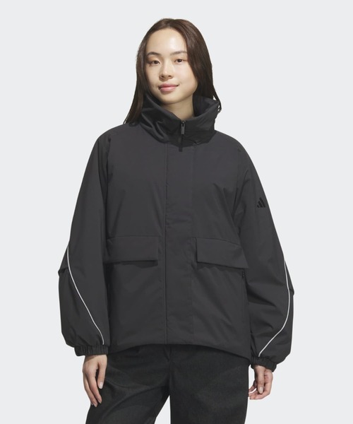 adidas(アディダス)の「STADIUM CHROME パッド ミッド JK ジャケット / アディダス adidas(ダウンジャケット/コート・レディース・ブラック・XX-LARGE/LARGE/MEDIUM/SMALL/X-LARGE/X-SMALL)」の1枚目の写真