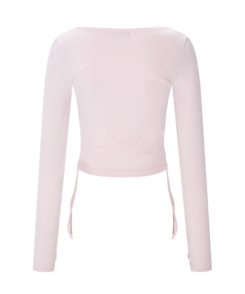 PLEASENOFOLLOW（プリーズノーフォロー）の「Mov Shirring Long Sleeve Top (Baby Pink)（Tシャツ/カットソー・レディース・その他・FREE）」の3枚目の写真