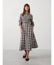 BANANA REPUBLIC FACTORY STORE ブリージーチェックスモックミディワンピース