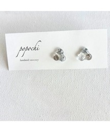 【popochi】ニュアンス ピアス レジン シンプル 大人 上品 ミニピアス 軽量 デイリー シルバー ゴールド(MA)