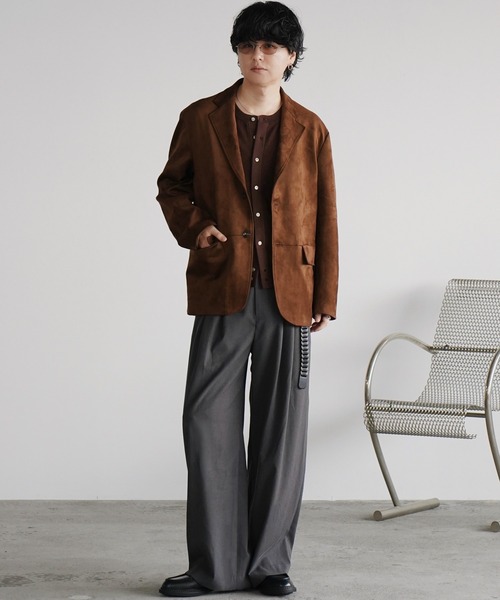 WYM LIDNM（ウィム バイ リドム）の「T/C CREW HALF SLEEVE  CARDIGAN（カーディガン/ボレロ・メンズ・グレー/チャコール/ライトグレー/ブラウン・S/M/L）」の15枚目の写真