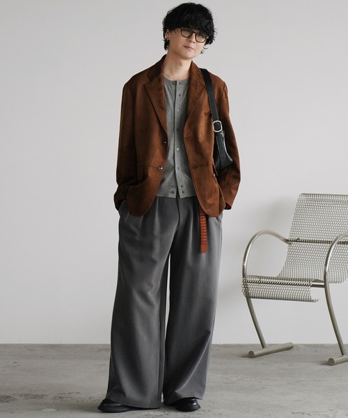 WYM LIDNM（ウィム バイ リドム）の「T/C CREW HALF SLEEVE  CARDIGAN（カーディガン/ボレロ・メンズ・グレー/チャコール/ライトグレー/ブラウン・S/M/L）」の13枚目の写真