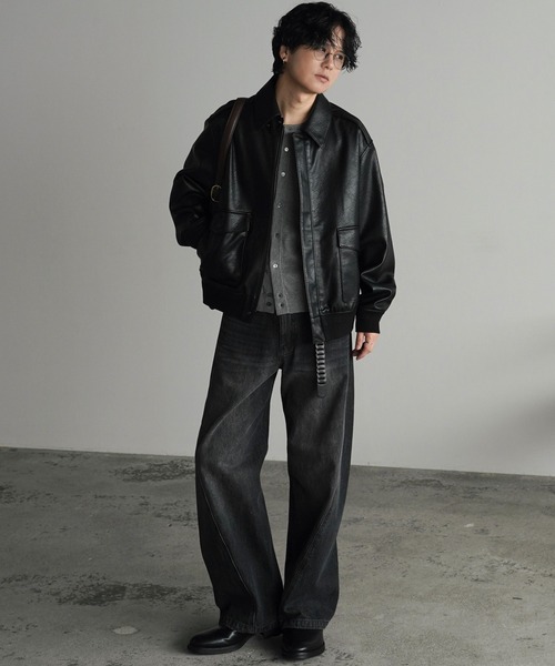 WYM LIDNM（ウィム バイ リドム）の「T/C CREW HALF SLEEVE  CARDIGAN（カーディガン/ボレロ・メンズ・グレー/チャコール/ライトグレー/ブラウン・S/M/L）」の5枚目の写真