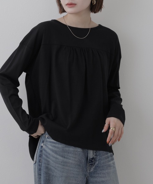 FUNALIVE(ファンアライブ)の「バックダブル長袖Tシャツ(Tシャツ/カットソー・レディース・ホワイト/ブラック・M~L/LL~3L/4L~5L)」の10枚目の写真