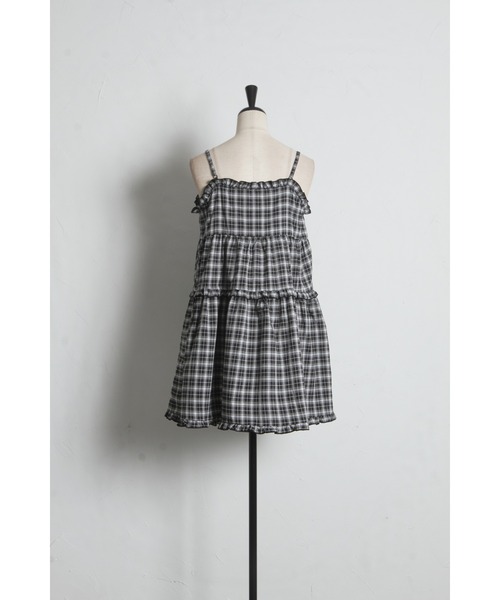 tocco closet(トッコ クローゼット)の「リボン付きティアードフリルチュニック(キャミソール・レディース・ブラック/ブラウン・M)」の10枚目の写真
