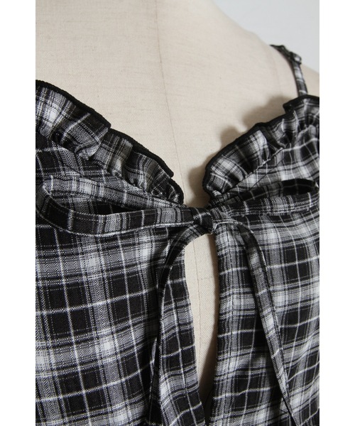 tocco closet(トッコ クローゼット)の「リボン付きティアードフリルチュニック(キャミソール・レディース・ブラック/ブラウン・M)」の8枚目の写真