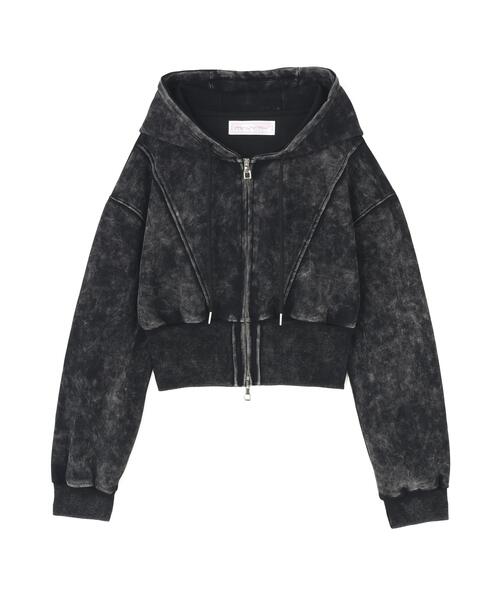 B'2nd(ビーセカンド)の「MAVYTH/メヴィス/ACID WASH ZIP UP HOODIE(パーカー・レディース・ブラック・F)」の1枚目の写真