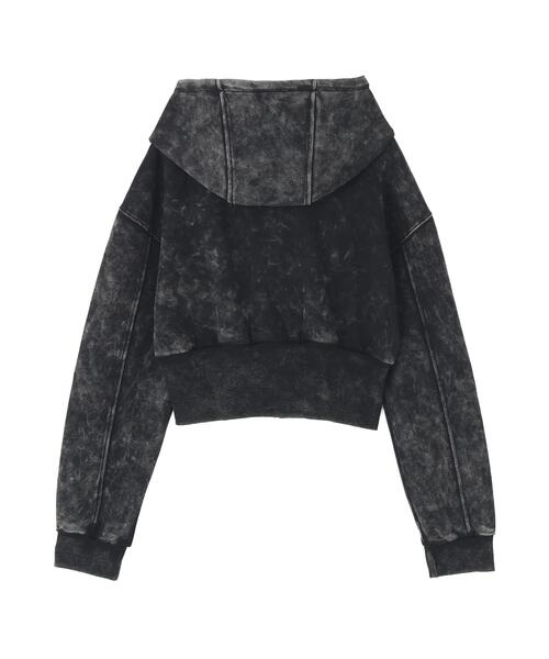 B'2nd(ビーセカンド)の「MAVYTH/メヴィス/ACID WASH ZIP UP HOODIE(パーカー・レディース・ブラック・F)」の2枚目の写真