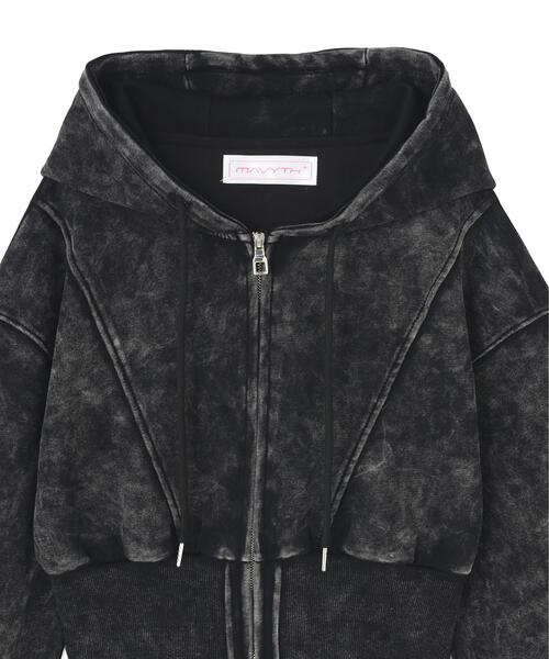 B'2nd(ビーセカンド)の「MAVYTH/メヴィス/ACID WASH ZIP UP HOODIE(パーカー・レディース・ブラック・F)」の3枚目の写真