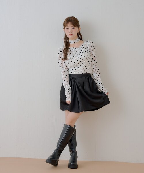 Chico(チコ)の「REVIVAL【SALON by Chico】フロッキードットレーストップス(シャツ/ブラウス・レディース・ライトベージュ/ブラウン/ホワイト・FREE)」の15枚目の写真