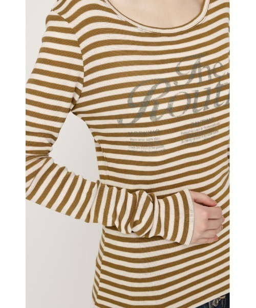 SLY（スライ）の「BORDER LOGO T/SH ボーダーロゴTシャツ 秋服 冬服（Tシャツ/カットソー・レディース・イエロー系その他/ブラック系その他2・FREE）」の15枚目の写真
