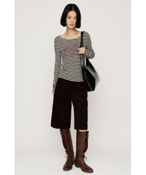 SLY（スライ）の「BORDER LOGO T/SH ボーダーロゴTシャツ 秋服 冬服（Tシャツ/カットソー・レディース・イエロー系その他/ブラック系その他2・FREE）」の4枚目の写真