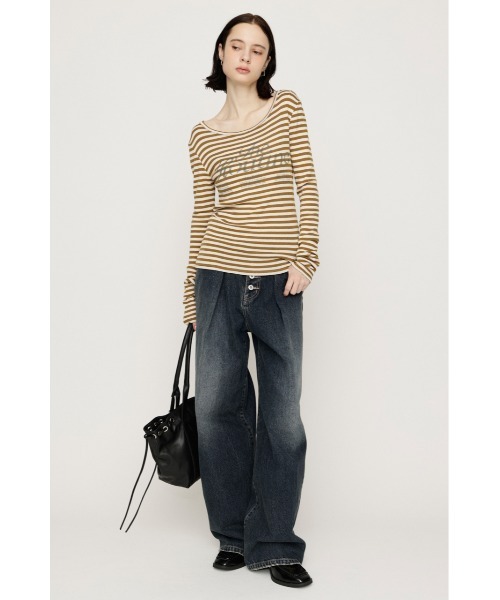 SLY（スライ）の「BORDER LOGO T/SH ボーダーロゴTシャツ 秋服 冬服（Tシャツ/カットソー・レディース・イエロー系その他/ブラック系その他2・FREE）」の9枚目の写真