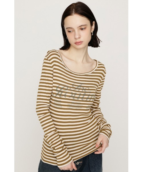 SLY（スライ）の「BORDER LOGO T/SH ボーダーロゴTシャツ 秋服 冬服（Tシャツ/カットソー・レディース・イエロー系その他/ブラック系その他2・FREE）」の10枚目の写真