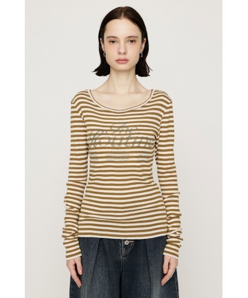 SLY（スライ）の「BORDER LOGO T/SH ボーダーロゴTシャツ 秋服 冬服（Tシャツ/カットソー・レディース・イエロー系その他/ブラック系その他2・FREE）」の11枚目の写真