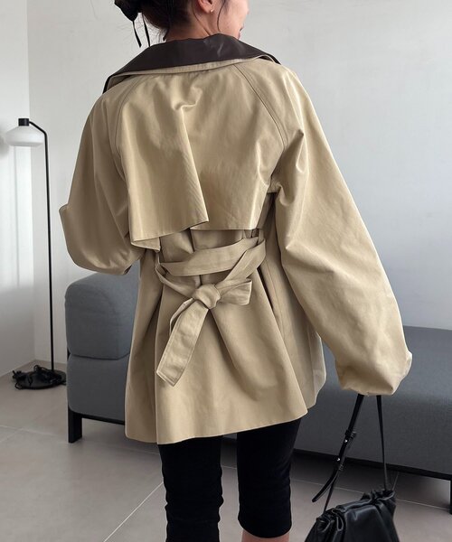 CAPRICIEUX LE'MAGE（カプリシューレマージュ）の「レザーカラーミドルトレンチ（その他アウター・レディース・ベージュ/ホワイト系その他・38/36）」の22枚目の写真
