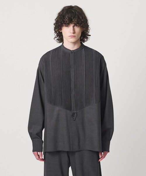 Pheeta(フィータ)の「<Pheeta>Bourke シャツ - UNISEX - / 016CMen-SH0(シャツ/ブラウス・メンズ・ベージュ/ダークグレー・2/1)」の1枚目の写真