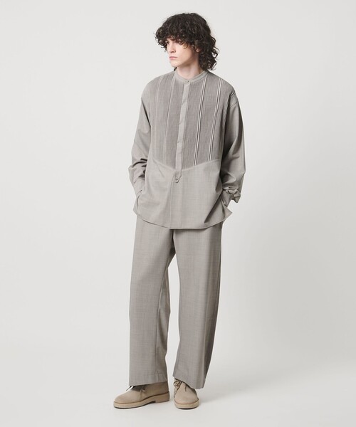 Pheeta(フィータ)の「<Pheeta>Bourke シャツ - UNISEX - / 016CMen-SH0(シャツ/ブラウス・メンズ・ベージュ/ダークグレー・2/1)」の16枚目の写真