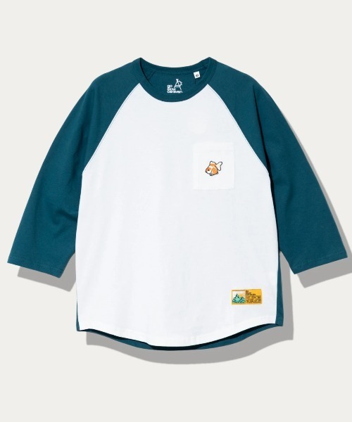 go slow caravan(ゴースローキャラバン)の「USA/C 色々PKT刺繍 8分袖 BB TEE(Tシャツ/カットソー・メンズ・ホワイト/ブラック/アイボリー・X-LARGE/LARGE/MEDIUM)」の1枚目の写真