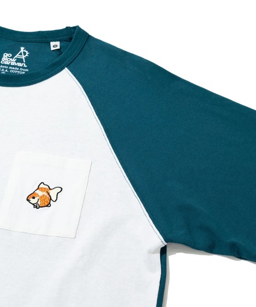 go slow caravan(ゴースローキャラバン)の「USA/C 色々PKT刺繍 8分袖 BB TEE(Tシャツ/カットソー・メンズ・ホワイト/ブラック/アイボリー・X-LARGE/LARGE/MEDIUM)」の19枚目の写真