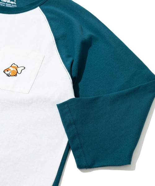 go slow caravan(ゴースローキャラバン)の「USA/C 色々PKT刺繍 8分袖 BB TEE(Tシャツ/カットソー・メンズ・ホワイト/ブラック/アイボリー・X-LARGE/LARGE/MEDIUM)」の13枚目の写真