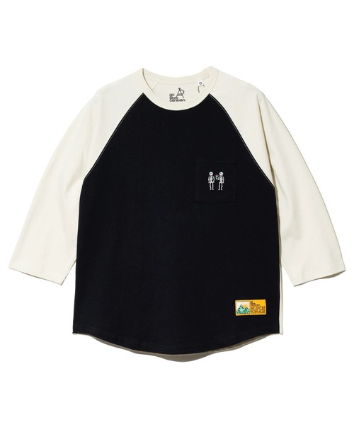 go slow caravan(ゴースローキャラバン)の「USA/C 色々PKT刺繍 8分袖 BB TEE(Tシャツ/カットソー・メンズ・ホワイト/ブラック/アイボリー・X-LARGE/LARGE/MEDIUM)」の12枚目の写真