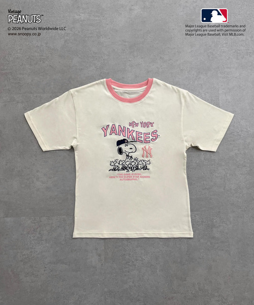 MIIA(ミーア)の「【MLB×PEANUTS】 Tシャツ(Tシャツ/カットソー・レディース・ホワイト/オフホワイト/ブラウン/ピンク・FREE)」の15枚目の写真