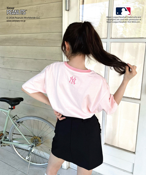 MIIA(ミーア)の「【MLB×PEANUTS】 Tシャツ(Tシャツ/カットソー・レディース・ホワイト/オフホワイト/ブラウン/ピンク・FREE)」の19枚目の写真
