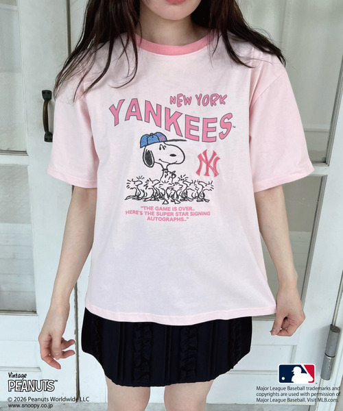 MIIA(ミーア)の「【MLB×PEANUTS】 Tシャツ(Tシャツ/カットソー・レディース・ホワイト/オフホワイト/ブラウン/ピンク・FREE)」の22枚目の写真