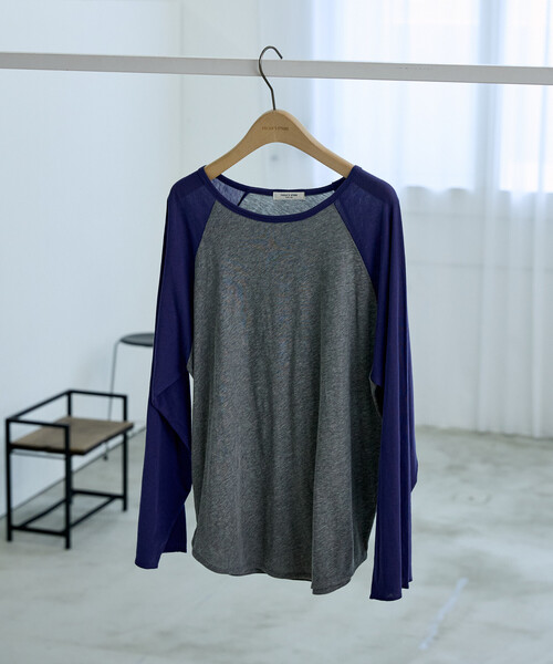FREAK'S STORE（フリークスストア）の「シアーラグランTシャツ/シアーTシャツ（Tシャツ/カットソー・レディース・ネイビー/キャメル/パープル/ブラック・ﾌﾘ-）」の3枚目の写真