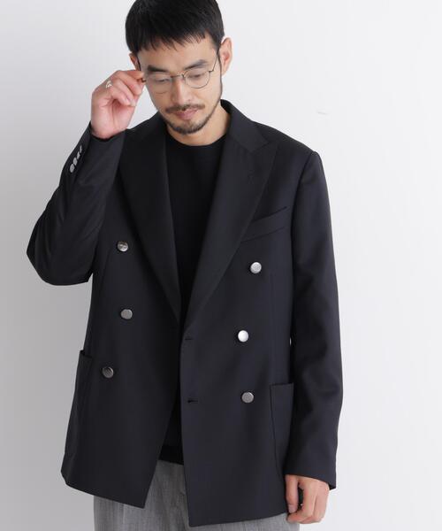 NANO universe(ナノユニバース)の「「DamerinoJacket」TWオールシーズンドビーダブルブレストブレザー(テーラードジャケット・メンズ・ブラック/ネイビー・M/L/S)」の19枚目の写真