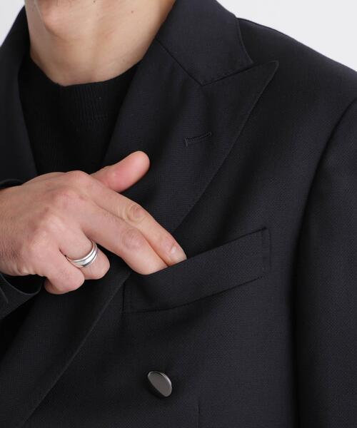 NANO universe(ナノユニバース)の「「DamerinoJacket」TWオールシーズンドビーダブルブレストブレザー(テーラードジャケット・メンズ・ブラック/ネイビー・M/L/S)」の6枚目の写真