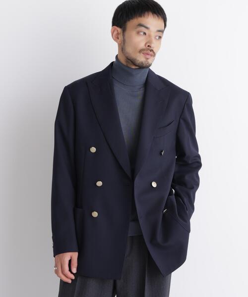 NANO universe(ナノユニバース)の「「DamerinoJacket」TWオールシーズンドビーダブルブレストブレザー(テーラードジャケット・メンズ・ブラック/ネイビー・M/L/S)」の12枚目の写真