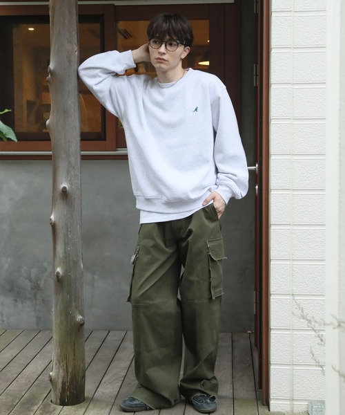 KANGOL(カンゴール)の「【KANGOL/カンゴール】別注 裏起毛 ワンポイント刺繍 クルーネックスウェット(スウェット・メンズ・ブラック/チャコールグレー/ライトグレー/アッシュグレー/ネイビー/ワイン・L/XL/M)」の18枚目の写真