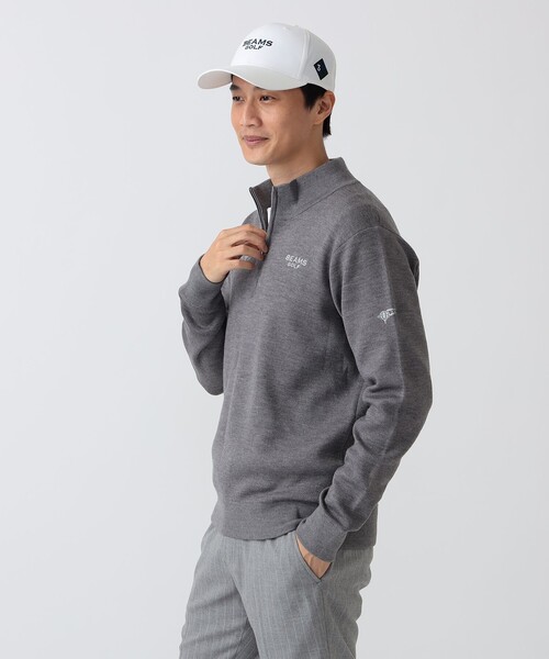 BEAMS GOLF(ビームスゴルフ)の「PURPLE LABEL / リターンブリティッシュ ハーフジップ ニット(ニット/セーター・メンズ・グレー/レッド系その他7/ネイビー・L/M/XL)」の7枚目の写真