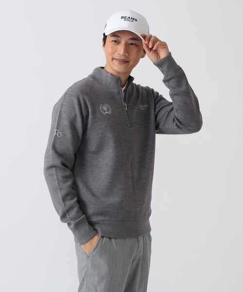 BEAMS GOLF(ビームスゴルフ)の「PURPLE LABEL / リターンブリティッシュ ハーフジップ ニット(ニット/セーター・メンズ・グレー/レッド系その他7/ネイビー・L/M/XL)」の8枚目の写真