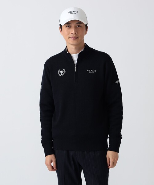 BEAMS GOLF(ビームスゴルフ)の「PURPLE LABEL / リターンブリティッシュ ハーフジップ ニット(ニット/セーター・メンズ・グレー/レッド系その他7/ネイビー・L/M/XL)」の12枚目の写真
